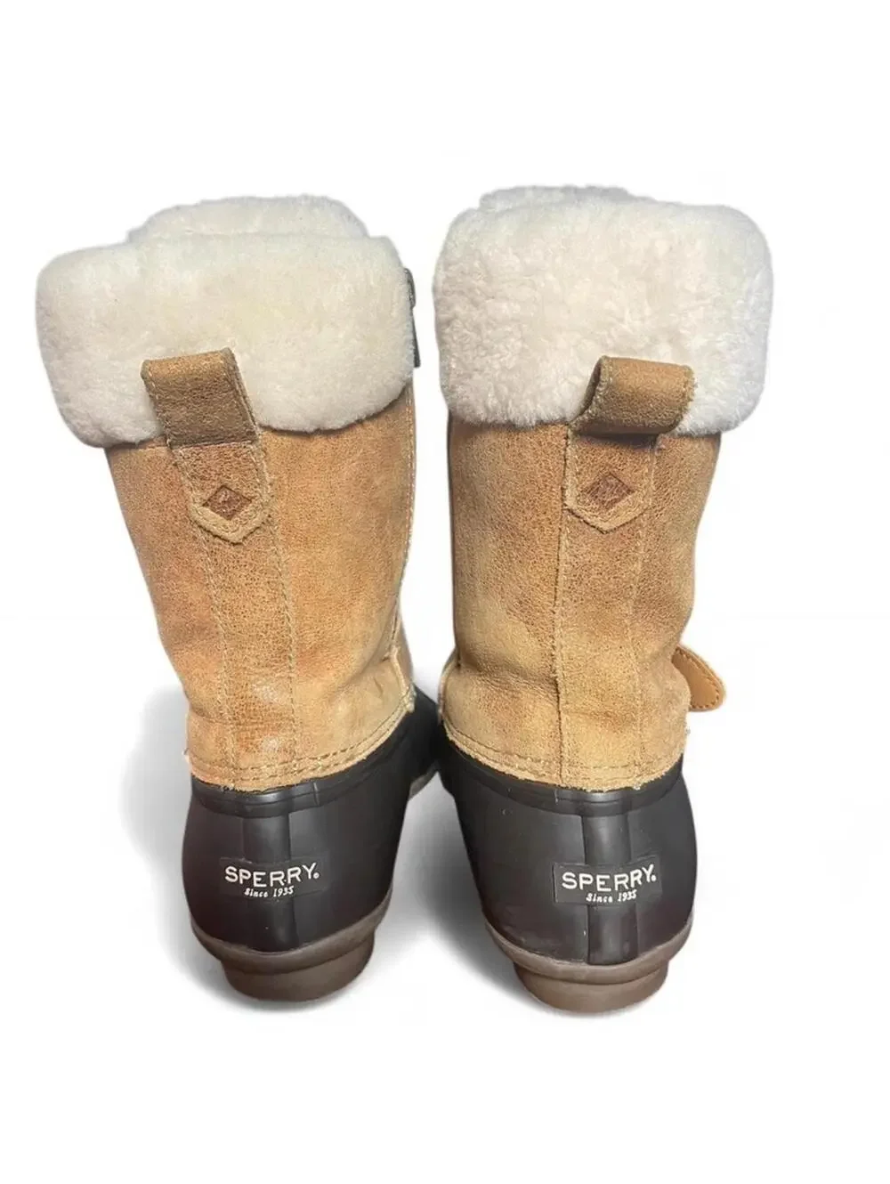 Sperry Thinsulate Winter Duck Boots Brown and Tan Size Women's 7 M Cabin Cottage